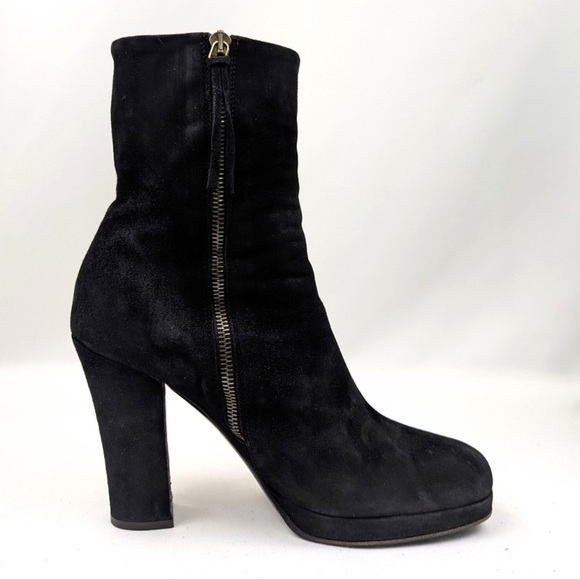 Miu Miu size 9 is a product of Prada 🖤 Black Suede Heeled Boots - Picture 7 of 12